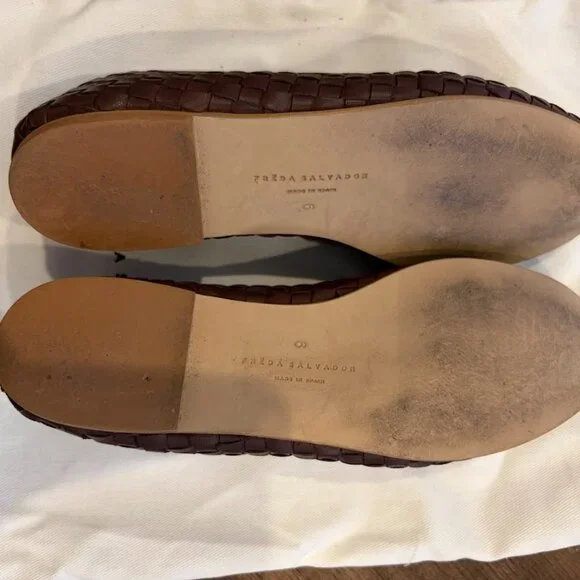 Freda Salvador // Roma Round Toe Ballet Flat - Size 6 / Umber Closed Woven Calf - Picture 2 of 5